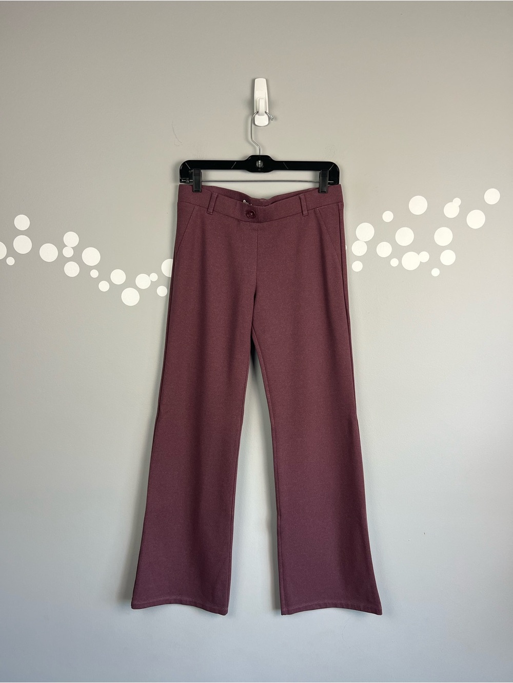 Betabrand Dress Pant Yoga Pants Bootcut Burgundy Ponte Pull On Career M